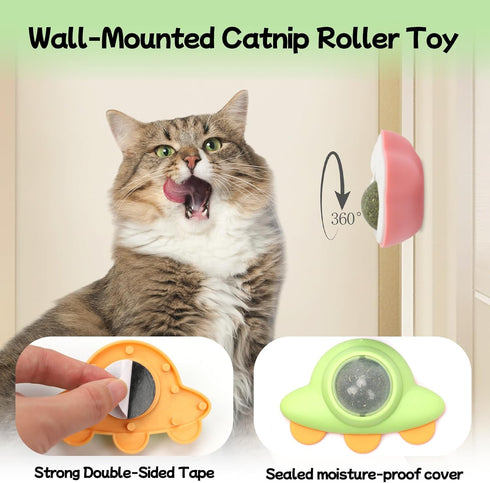 Goosheep 5 (3 Nips,2 2 Catnip Roller Ball Catnips Wall Ball Piece Worm Galls) with Replacement Cat nip Balls As Present