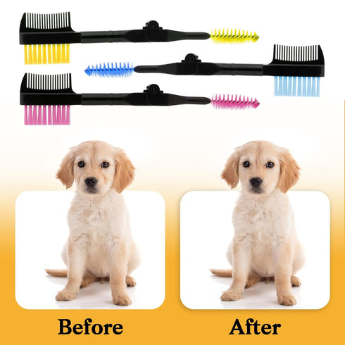 3 Pcs Dog Tear Stain Comb, Eye Cleaning Comb for Pets, Grooming Combs for Removing Crust Mucus and Flea