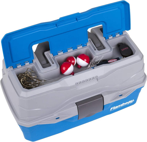 Flambeau Outdoors 6382TB 2-Tray Classic Tray Tackle Box - Blue/Gray