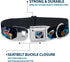 Buckle-Down Seatbelt Buckle Dog Collar, Stitch Snacking Poses, Black/Blue, 1" Wide, Fits 15-26" Neck