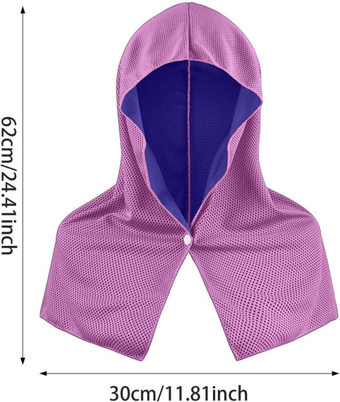Generic Summer Hooded Towel for Cooling and Sun Protection for Activities, Purple