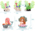 3-Pack Miniature Mermaid Fish Tank Decorations, Ornament Figurines with Simulated Seaweed Playmate