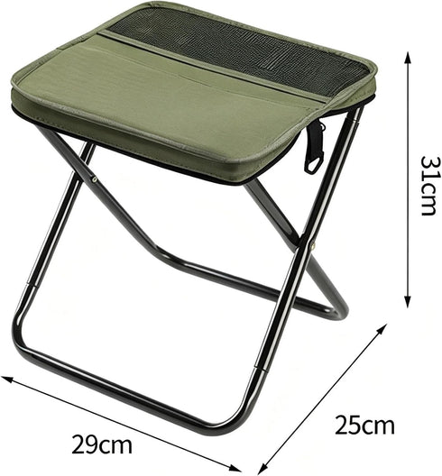 Generic Portable Folding Camping Stool with Storage Bag, Compact Collapsible Mini Chair for Fishing, Hiking, BBQ