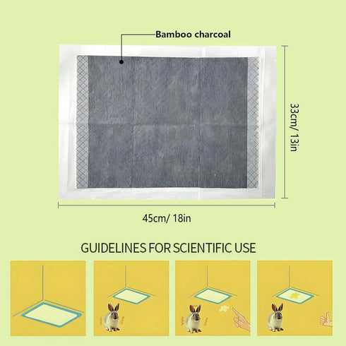 PeSandy 100PCS Chinchillas Rabbit Pee Pads, Pet Toilet/Potty Training Pads, All Absorb & Odor Control Disposable Cage