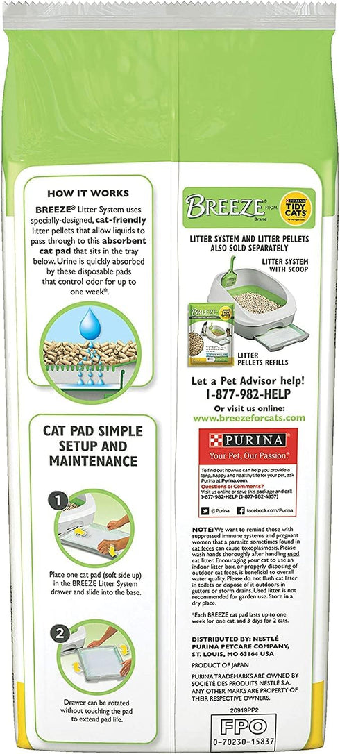 Tidy Cats Breeze Pads Refill Pack (2) with 10 Count Pouches and Aurora Pet Wet Wipes
