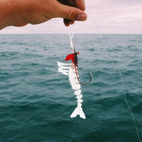 5pcs SUPVOX Soft Luminous Shrimp Lures PVC Artificial Fishing Baits with Multi-Joint Simulation for Freshwater