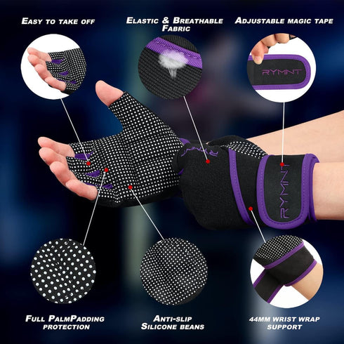 Workout Gloves with Wrist Wrap Support, Weight Lifting Gloves with Full Palm Protection & Extra Grip for Men Women Gym