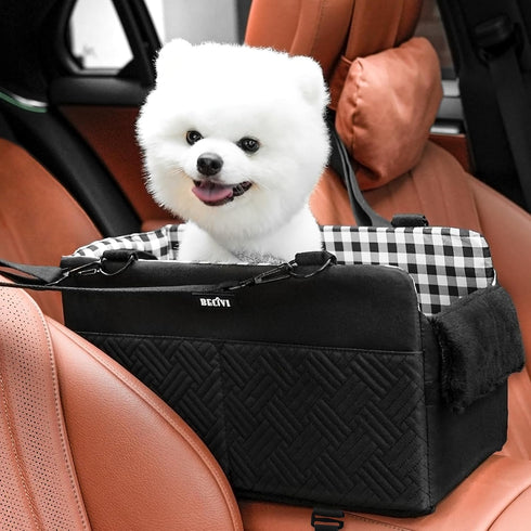 Console Dog Car Seat for Small Dogs Cats Up to 12lbs, Anti-Collapse