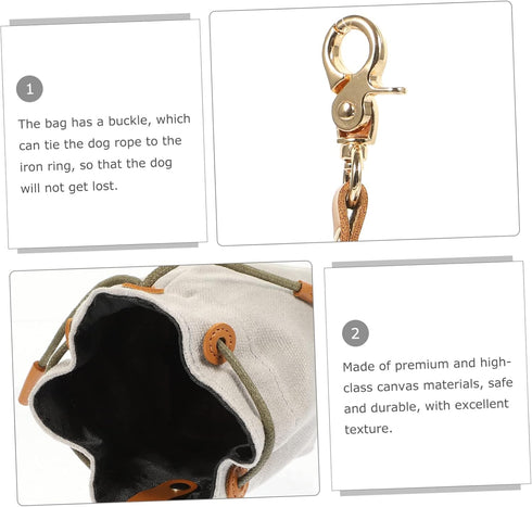 5pcs Mipcase Portable Dog Treat Pouch Lightweight Canvas Snack Bag Drawstring for Outdoor Training and Food Holder