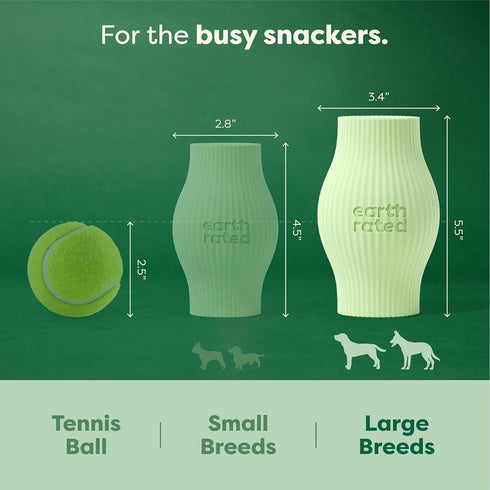 Earth Rated Treat Dispensing Dog Toy - Enrichment Toy for Adult and Puppy Dogs, Large, Green