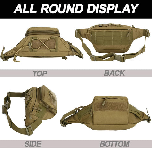 Tactical Fanny Pack | Military Waist Bag Hip Belt Bumbag Utility Bags for Outdoor Hiking Climbing Fishing (1 Pack Z-ACU)