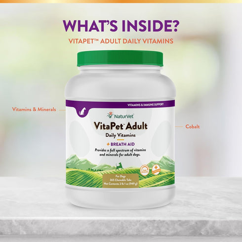 NaturVet Vita Pet Adult Plus Breath Aid Tablets, Time Release, 365 ct
