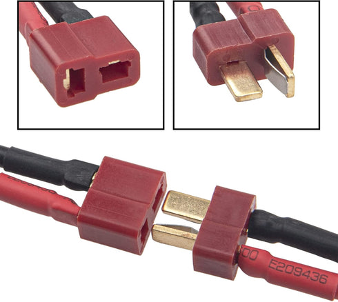 Vgoohobby 3.93" Adapter for Airsoft, 2Pairs Compatible with Mini Tamiya Connector to Deans T Plug Male Female