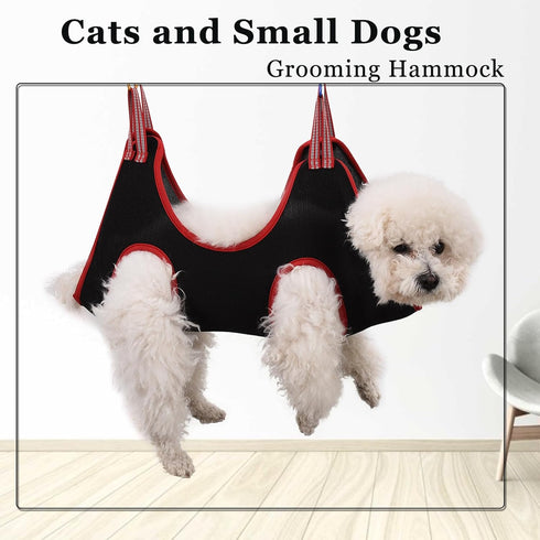 Dog Grooming Hammock Harness - Breathable Pet Cat Hammock Restraint Bag for Trimming Nail and Ear/Eye Care