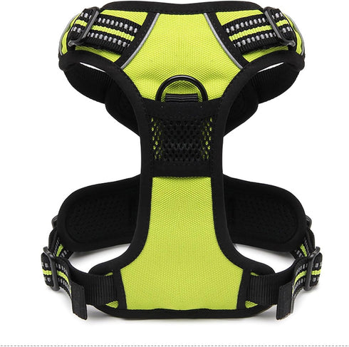 TRUE LOVE TLH5651 Adjustable No-Pull Dog Harness, Reflective Pup Vest Harnesses in Neon Yellow, Size L