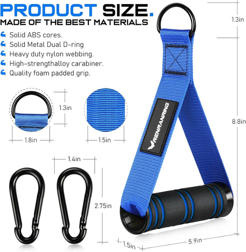RENRANRING Gym Exercise Handles, Replacement Handle Attachments for Cable Machine Pulleys, Resistance Band and Strength