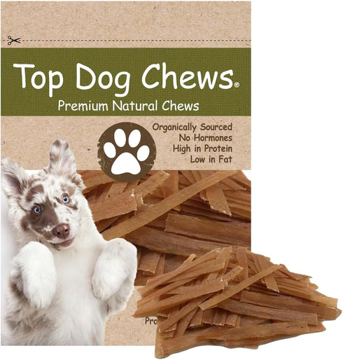 Top Dog Chews Flat Turkey Tendons for Dogs, 1LB (16 OZ), Made in The USA, 100% Natural Chew Treats