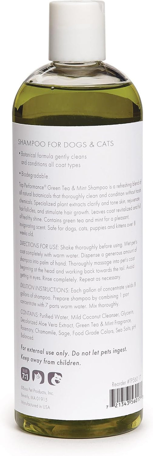Green Tea and Mint Shampoo for Puppies and Kittens by Top Performance – Natural 17 Oz Shampoo for Young Pets