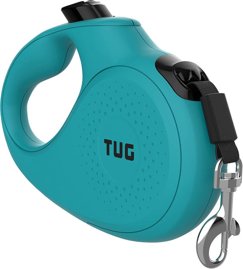 TUG Monochrome Tiny Retractable Dog Leash - 360° Tangle-Free Cat Leash, 10 ft Strong Nylon Tape (Tiny, Aqua)