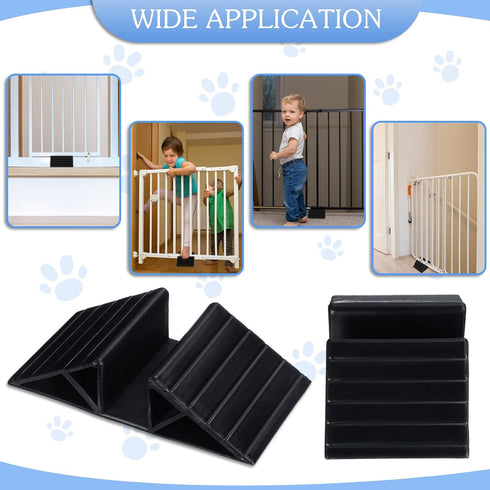 6 Pcs Support Feet for Pet Gate, Black Plastic Triangle Reinforcement Fitting for Free Standing Dog Fence Panels
