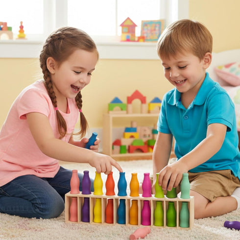 Trozihn 8-12, 2-4 Bottle Color Match Game, Fun Family Board Game for Kids Player Bottle Collision Game for Kids