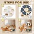 Woventry Dog Nail Scratch Pad with Treat Box, Rotating Wood Nail Scratch Board for Dogs, Portable & Durable Scratch Pad