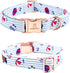 Lionheart Glory Dog Collar with Bow, Summer Stripe Boy Dog Bowtie Collar for Large Dogs