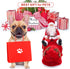 Idepet Funny Pet Dog Cat Christmas Costume, Santa Dogs Winter Hoodie Coat for Christmas Halloween Party