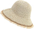 Women's Floppy Cloche Straw Hat, Wide Brim Straw Bucket Hat for Sun Protection UPF 50+