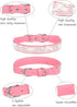 Adjustable Leather Suede Bling Dog Collar for Small Dogs, Rhinestone Pink Collar (S)