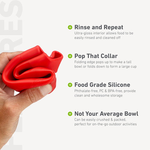 humangear Flexibowl - Convertible Camping Bowl, Packable & Easy to Clean, Ideal for On-the-Go Use