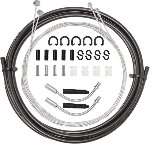 Universal Bike Brake Cable Housing Kit, 1 Set Bicycle Brake Line, 2 Pieces V Bike Brake Noodle, Black Accessories