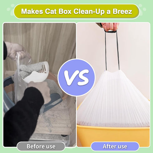 Liners,120 Packs 26"X15.6" Cat Litter Box Drawstring Cat Litter Bags Trash Bags for Automatic Self Cleaning Cats