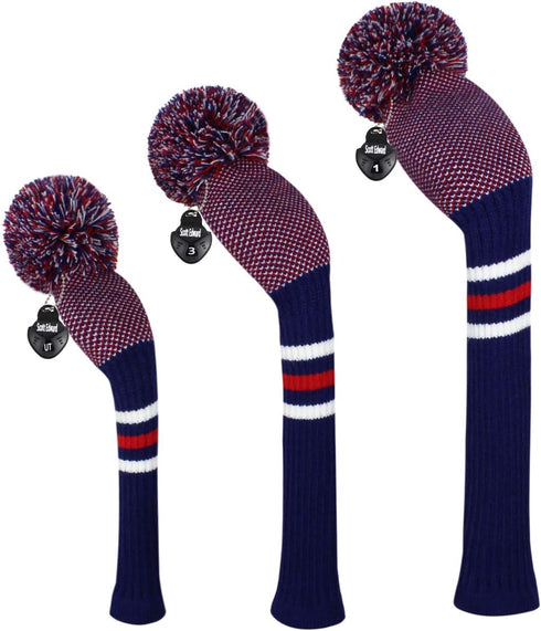 Scott Edward Golf Headcovers for Woods Set of 3, Fits Driver (460cc), Fairway Wood, Hybrid for Golf Bag