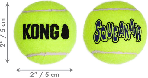 (6 Pack)) KONG - Squeakair Ball - Dog Toy Premium Squeak Tennis Ball, Gentle on Teeth (Small