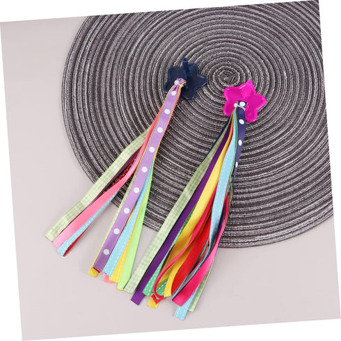Garneck 1 Pair Colorful Bicycle Handlebar Ribbon Tassel Streamers for Kids Scooter Bike Accessory