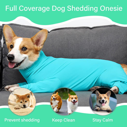 Etdane Recovery Suit for Dogs, Surgical Recovery Suit for Female Spay, Anti Licking Wounds Dog Shedding Suit Blue/Small