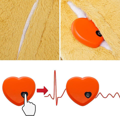 Dog Heartbeat Toy Medium (Yellow) - Plush Calming Toy with Simulated Heartbeat and Heat for Anxiety Relief