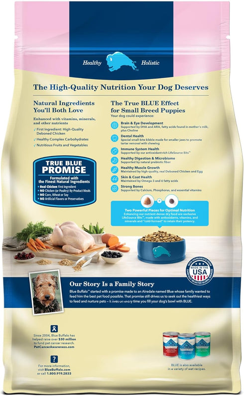 Blue Buffalo Life Protection Formula Small Breed Puppy Dry Dog Food, Chicken & Oatmeal Recipe, 15 lb Bag