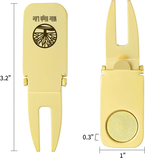 6 1 Mile High Life Golf Divot Tool and Ball Marker, Golf Cigar Holder, Magnetic Golf Cart Cigar Holder Clip, in Golf