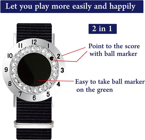 Counter Counters Golf Ball Marker with Golf Stroke Bracelet, Pearl Crystal Ball Marker, Golf Accessories, Golf Gifts