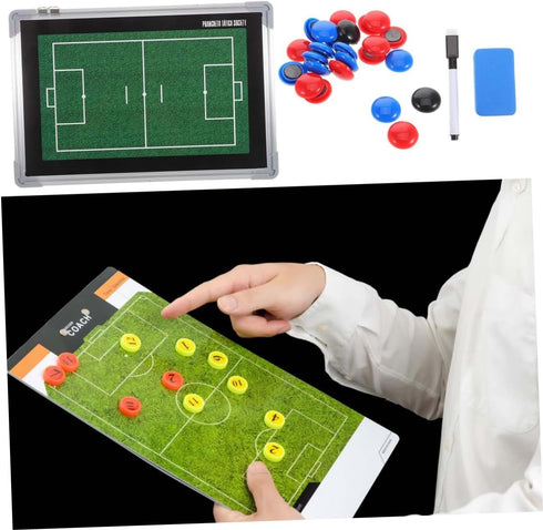 VALICLUD Soccer Coaching Board Aluminum Alloy Football Whiteboard Magnetic Dry Erase Portable Sports Match Planning