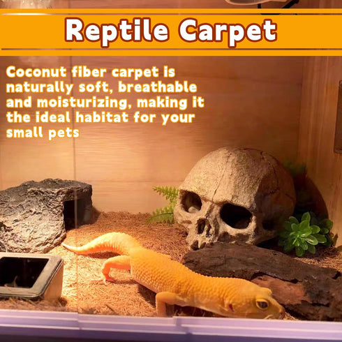 Hamiledyi Reptile Carpet Coconut Fiber Substrate, 118x15.7in Natural Coco Fiber Bedding for Lizard Cage