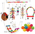 Bird Toys 17 Pcs Hanging Chewing Toys, Climbing Ladder Coconut Bird Cage Toys for Cockatiels, Conures, Finches, Budgies