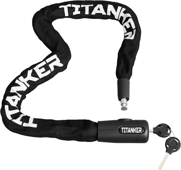 Titanker Security Anti-Theft Bike Chain Lock - 6mm, 8mm, 10mm Thick Chain for Bicycle, Motorcycle, Door