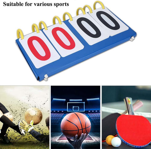 PVC Waterproof Scoreboard, 3-Digit 4-Digit Tabletop Score for Volleyball Basketball Table Tennis