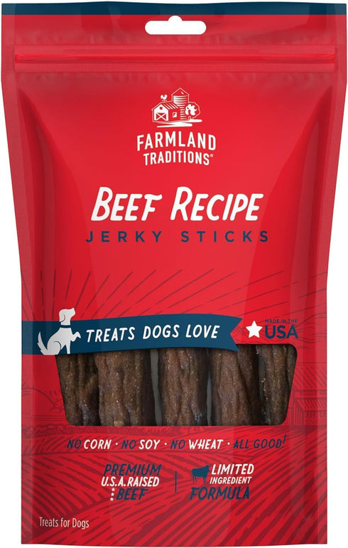Farmland Traditions Beef Recipe Dog Jerky Sticks 6 oz.