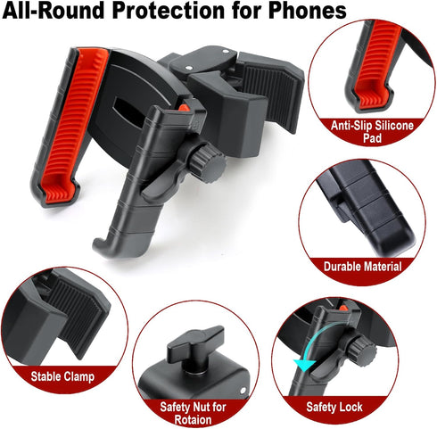 Golf Cart Phone Holder, Cell Phone Mount Compatible with EZGO/Club Car/Yamaha