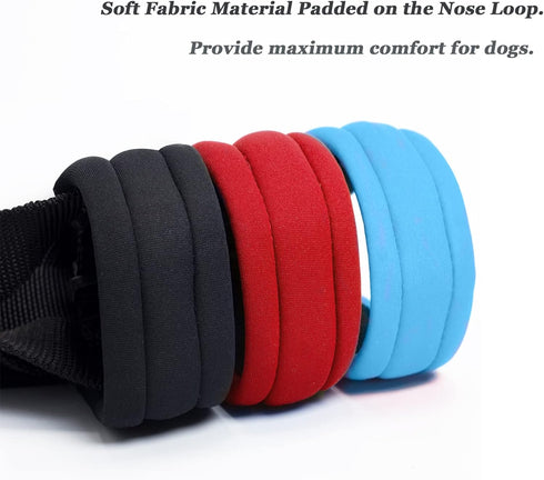 Dog Head Collar, Fabric Padded to Prevent Pulling, Head Leash for Small, Medium, Large Dogs Walking (L, Lake Blue)