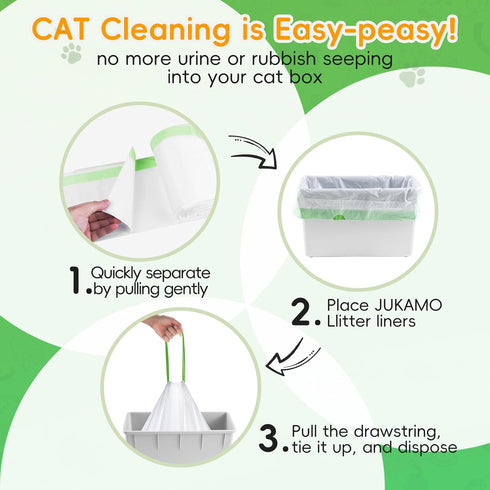120 Pack SC01, MWSC02 SC09, MW-LR01,1.5 18" 12.6" Cat Litter Box Liners for Meo Want Mil Thick Drawstring Heavy Duty